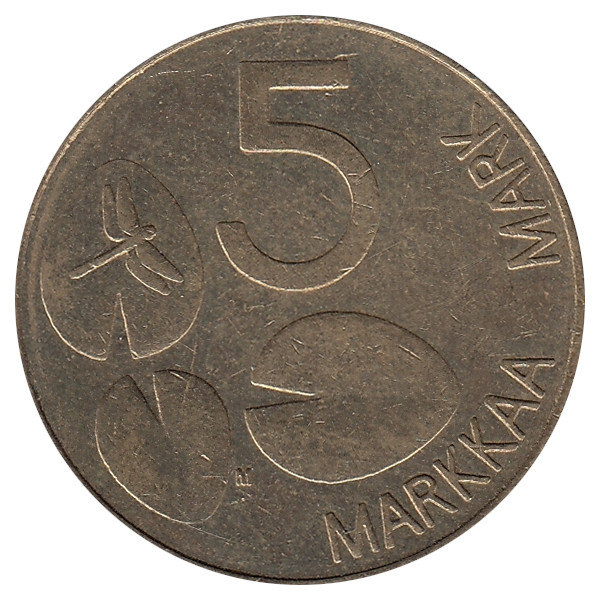 Финляндия 5 марок 1996 год