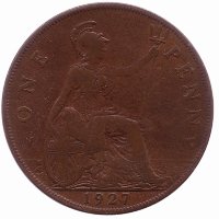 Великобритания 1 пенни 1927 год