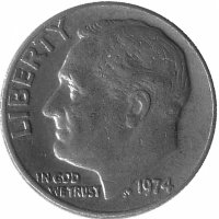 США 10 центов 1974 год