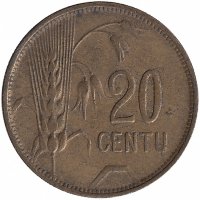 Литва 20 центов 1925 год (VF-)