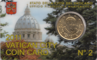 Ватикан 50 евроцентов 2011 год (coin card № 2)