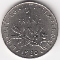 Франция 1 франк 1960 год