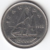 Канада 10 центов 1973 год