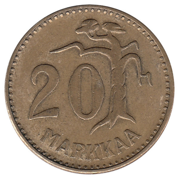 Финляндия 20 марок 1954 год 