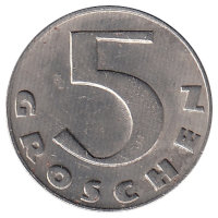Австрия 5 грошей 1934 год