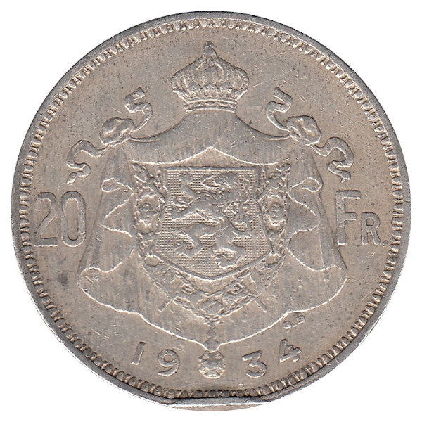 Бельгия 20 франков 1934 год