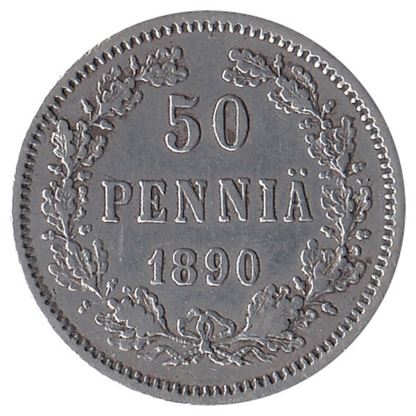 Финляндия (Великое княжество) 50 пенни 1890 год (VF)