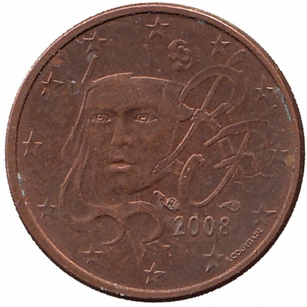 Франция 1 евроцент 2008 год