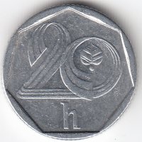 Чехия 20 геллеров 1994 год (отметка МД: «b’» – Яблонец-над-Нисой)