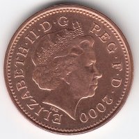 Великобритания 1 пенни 2000 год