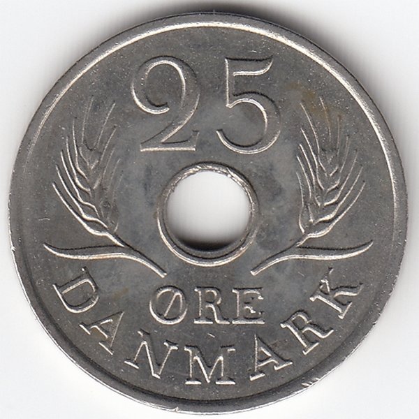 Дания 25 эре 1972 год