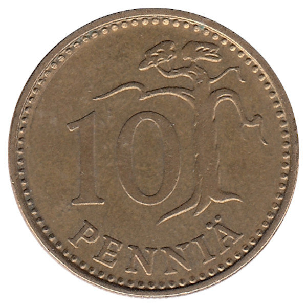 Финляндия 10 пенни 1973 год