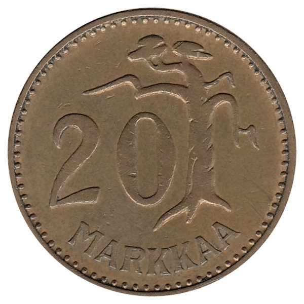 Финляндия 20 марок 1956 год 