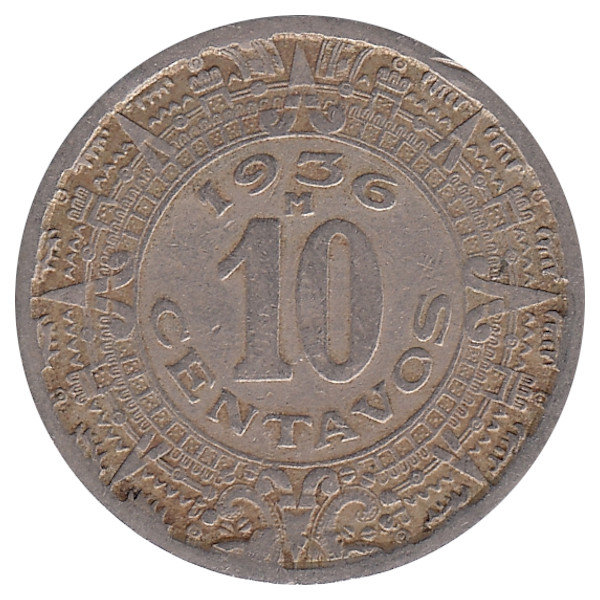Мексика 10 сентаво 1936 год