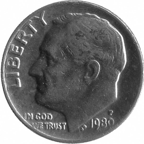 США 10 центов 1980 год (P)