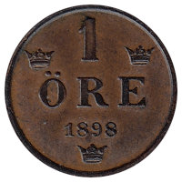 Швеция 1 эре 1898 год (XF+)