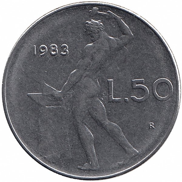 Италия 50 лир 1983 год