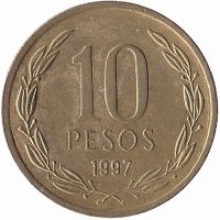 Чили 10 песо 1997 год