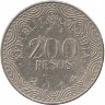 Колумбия 200 песо 2014 год