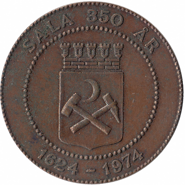 Швеция настольная медаль Густав II Адольф 1974 год