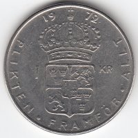 Швеция 1 крона 1972 год