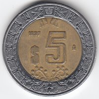 Мексика 5 песо 1997 год