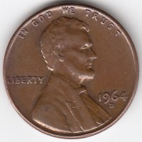США 1 цент 1964 год (D)