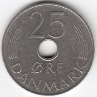 Дания 25 эре 1974 год