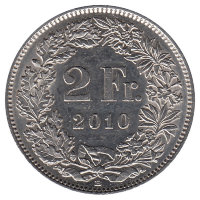 Швейцария 2 франка 2010 год