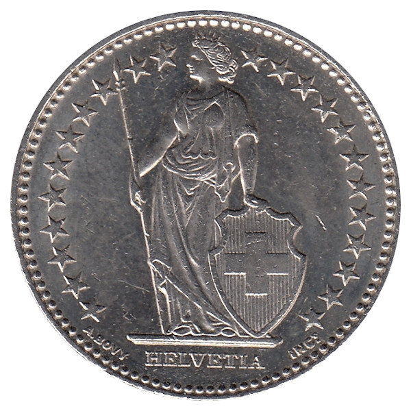 Швейцария 2 франка 2010 год