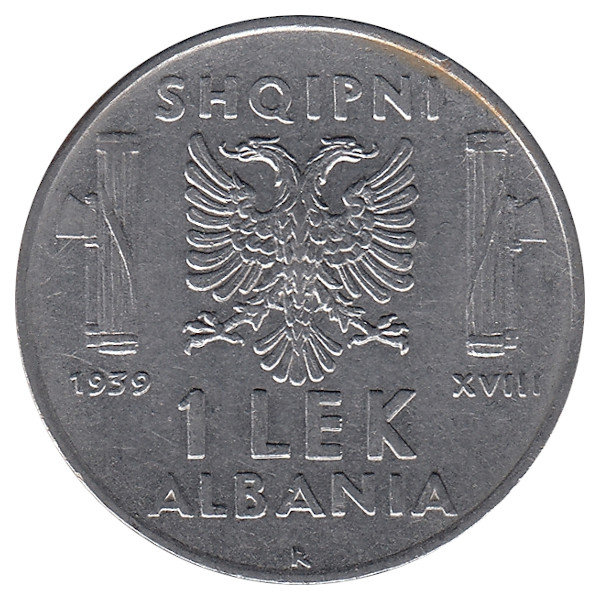 Албания 1 лек 1939 год (магнитная)