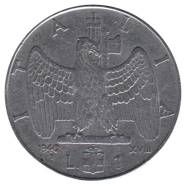 Италия 1 лира 1940 год (магнитная)