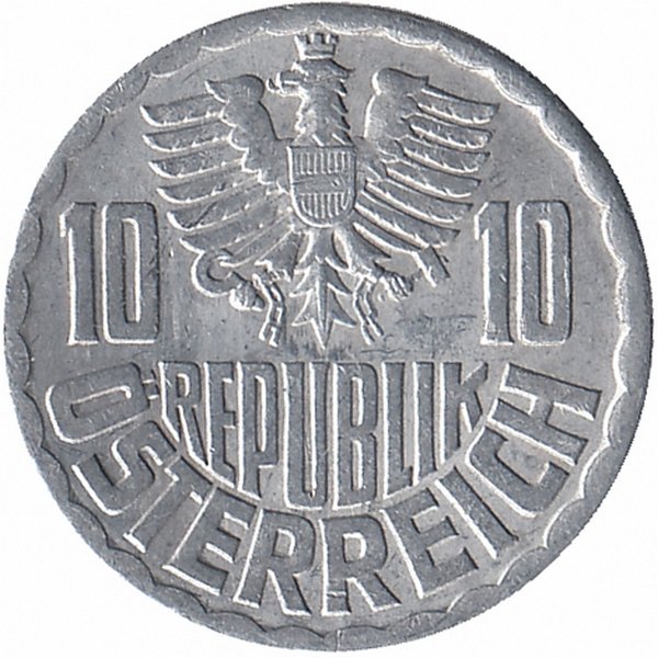 Австрия 10 грошей 1967 год