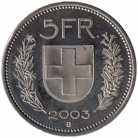 Швейцария 5 франков 2003 год (UNC)