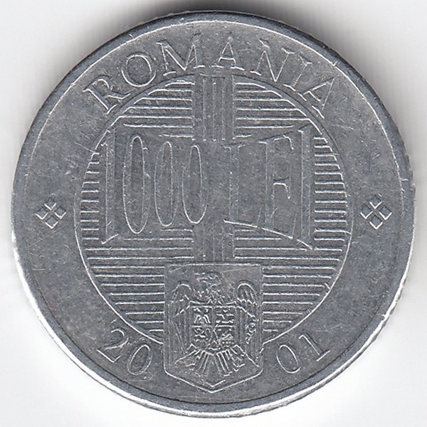 Румыния 1000 лей 2001 год