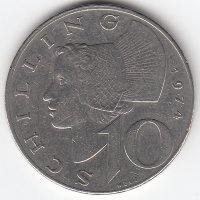 Австрия 10 шиллингов 1974 год