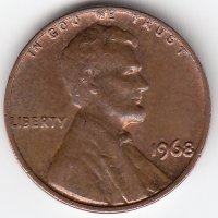 США 1 цент 1968 год