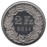 Швейцария 2 франка 2011 год