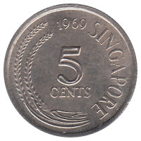 Сингапур 5 центов 1969 год