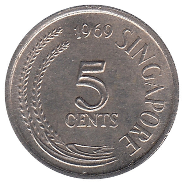 Сингапур 5 центов 1969 год