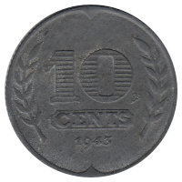 Нидерланды 10 центов 1943 год