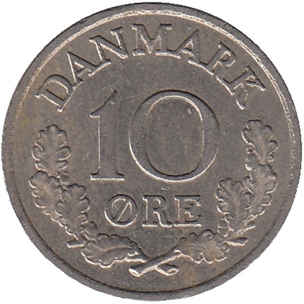 Дания 10 эре 1965 год