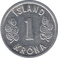 Исландия 1 крона 1977 год