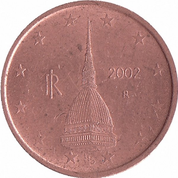 Италия 2 евроцента 2002 год