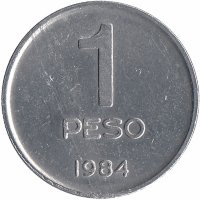 Аргентина 1 песо 1984 год