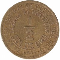Перу 1/2 соля 1947 год