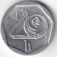 Чехия 20 геллеров 1999 год
