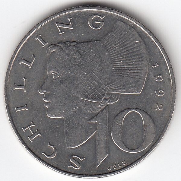 Австрия 10 шиллингов 1992 год