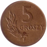 Польша 5 грошей 1949 год