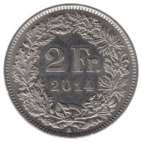 Швейцария 2 франка 2014 год